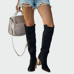 Stivali ortopedici in pelle fino al ginocchio