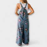Bethany - Salopette in Denim con Motivo Floreale