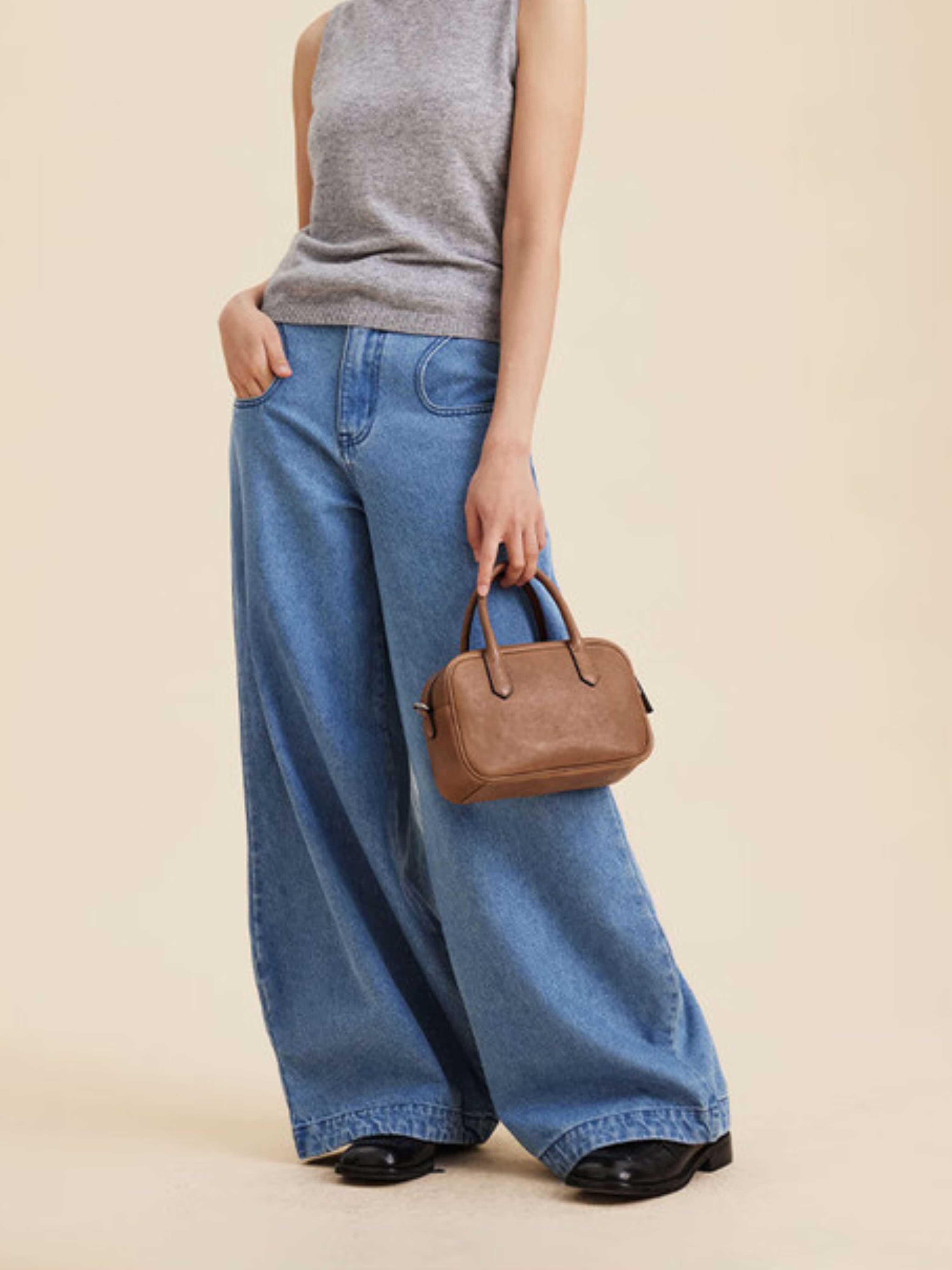 Eliza | Borsa Quadrata con Zip Lucida