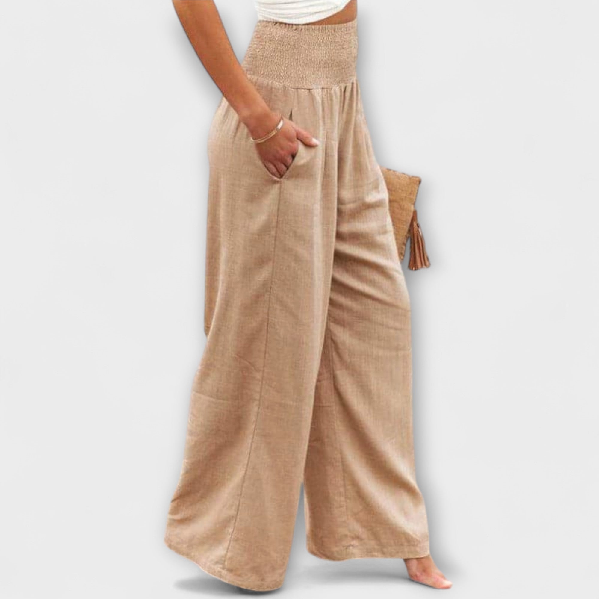 Thearya - Pantaloni Larghi in Lino Casual