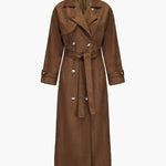 Molly trench coat in suede sintetico
