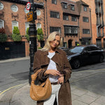 Molly trench coat in suede sintetico