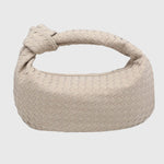 Celeste | Borsa Media Suede Intrecciata con Nodo