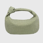 Celeste | Borsa Media Suede Intrecciata con Nodo