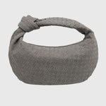 Celeste | Borsa Media Suede Intrecciata con Nodo