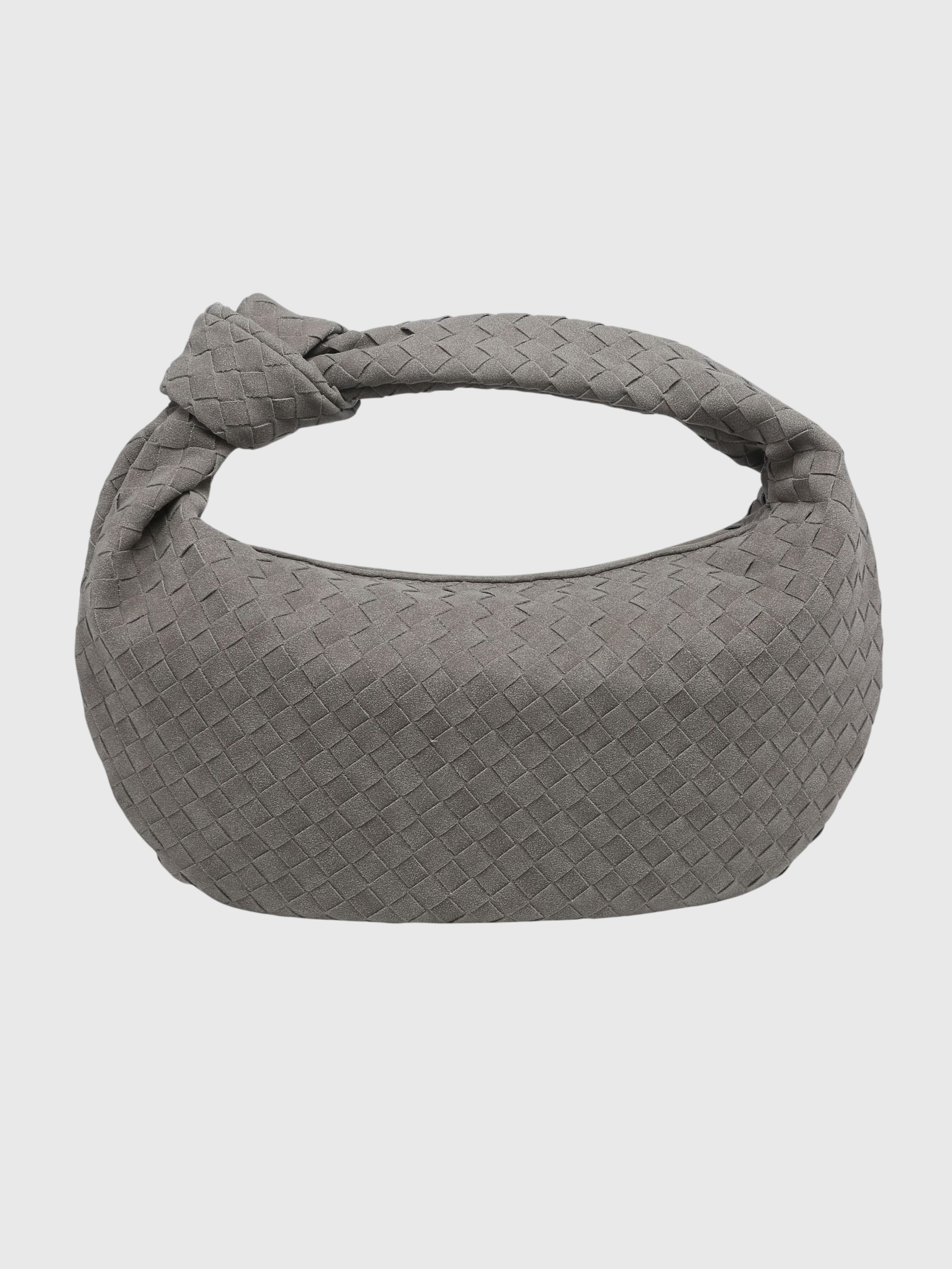 Celeste | Borsa Media Suede Intrecciata con Nodo