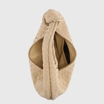 Celeste | Borsa Media Suede Intrecciata con Nodo