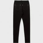 Floriale - Jeans neri in denim a vita alta per donna