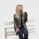 Nora - Giacca in maglia patchwork da donna