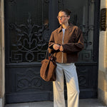 VALIRA Giacca Zip in Finta Suede