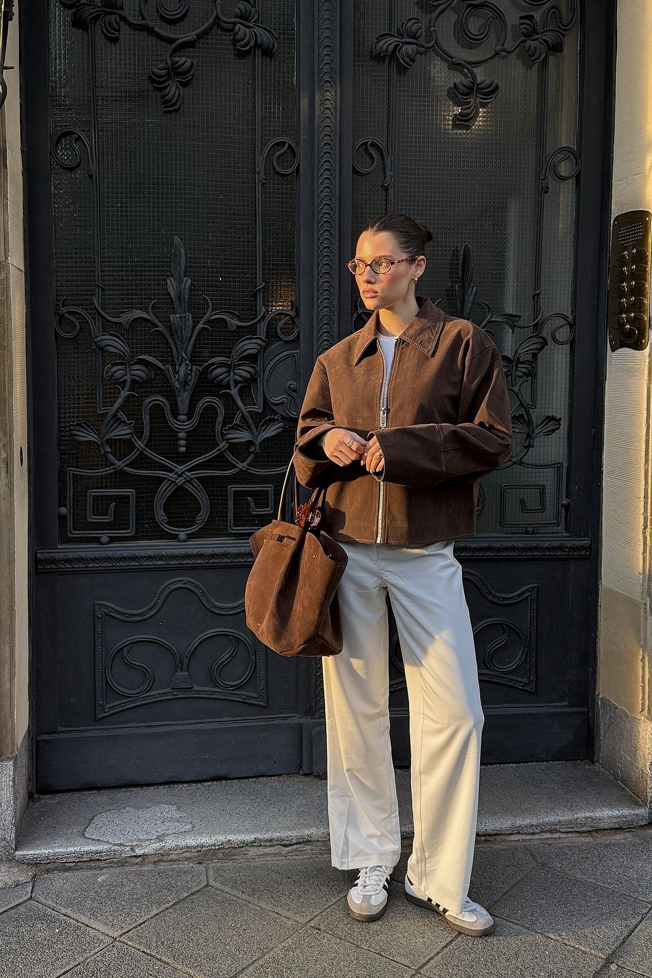 VALIRA Giacca Zip in Finta Suede