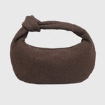 Celeste | Borsa Media Suede Intrecciata con Nodo