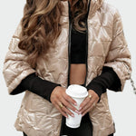 Piumino in cotone con cappuccio e maniche lunghe con motivo trapuntato