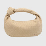 Celeste | Borsa Media Suede Intrecciata con Nodo