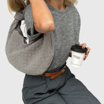 Celeste | Borsa Media Suede Intrecciata con Nodo