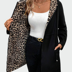 Elena | Chaqueta reversible con estampado de leopardo