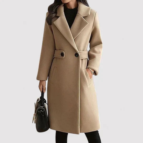 Tavessa Elena – Casaco Elegante de Lã com Cinto