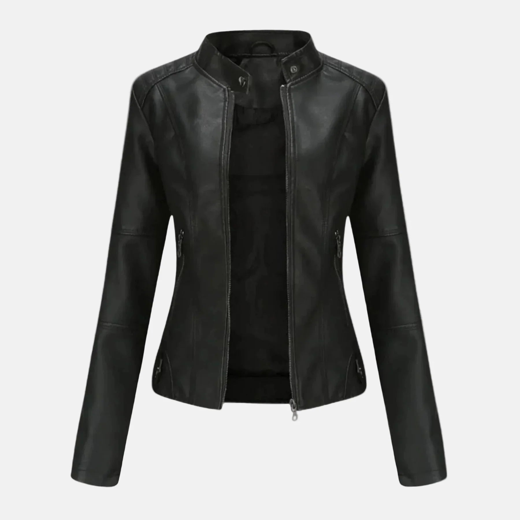 Tavessa Romina – Elegante Casaco de Couro Casual
