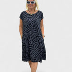 Nelia - Abito estivo a girocollo con bella stampa