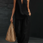 Conjunto de Duas Peças em Linho Minimalista Casual e Confortável