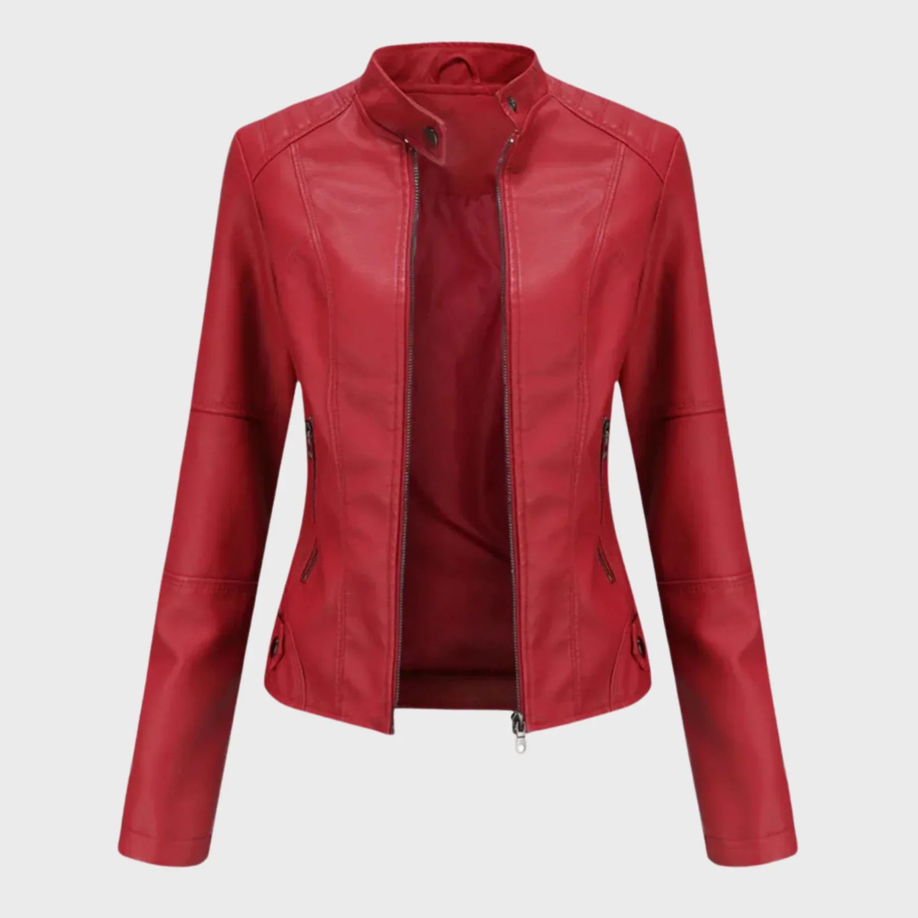 Tavessa Romina – Elegante Casaco de Couro Casual