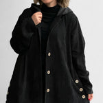 Cordia - Giacca con Cappuccio in Velluto a Coste