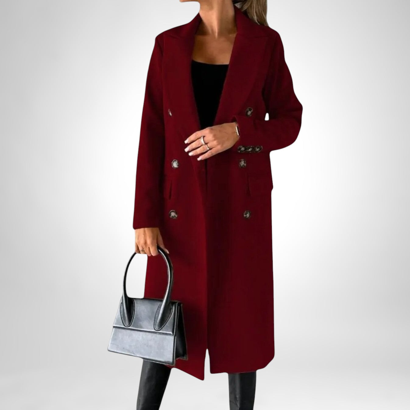 Tavessa Gabriela – Casaco Clássico de Inverno DESIREE™ | Abrigo Largo com Duplo Botão