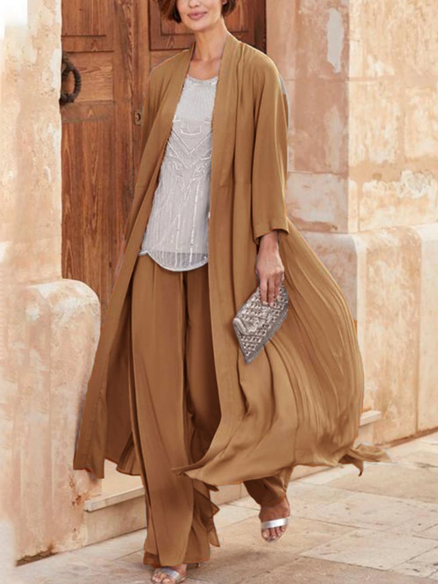 Fato de Duas Peças para Mulher em Chiffon Largo e Solto