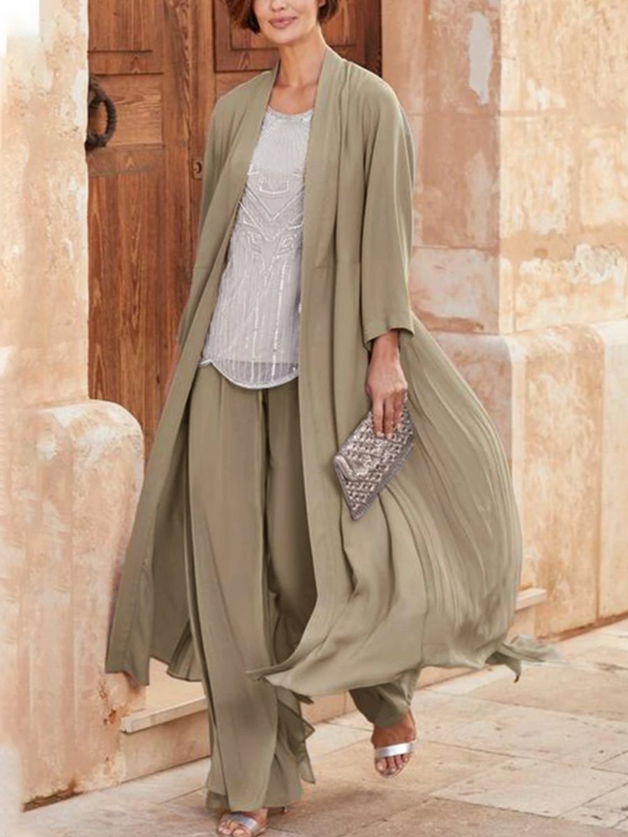 Fato de Duas Peças para Mulher em Chiffon Largo e Solto