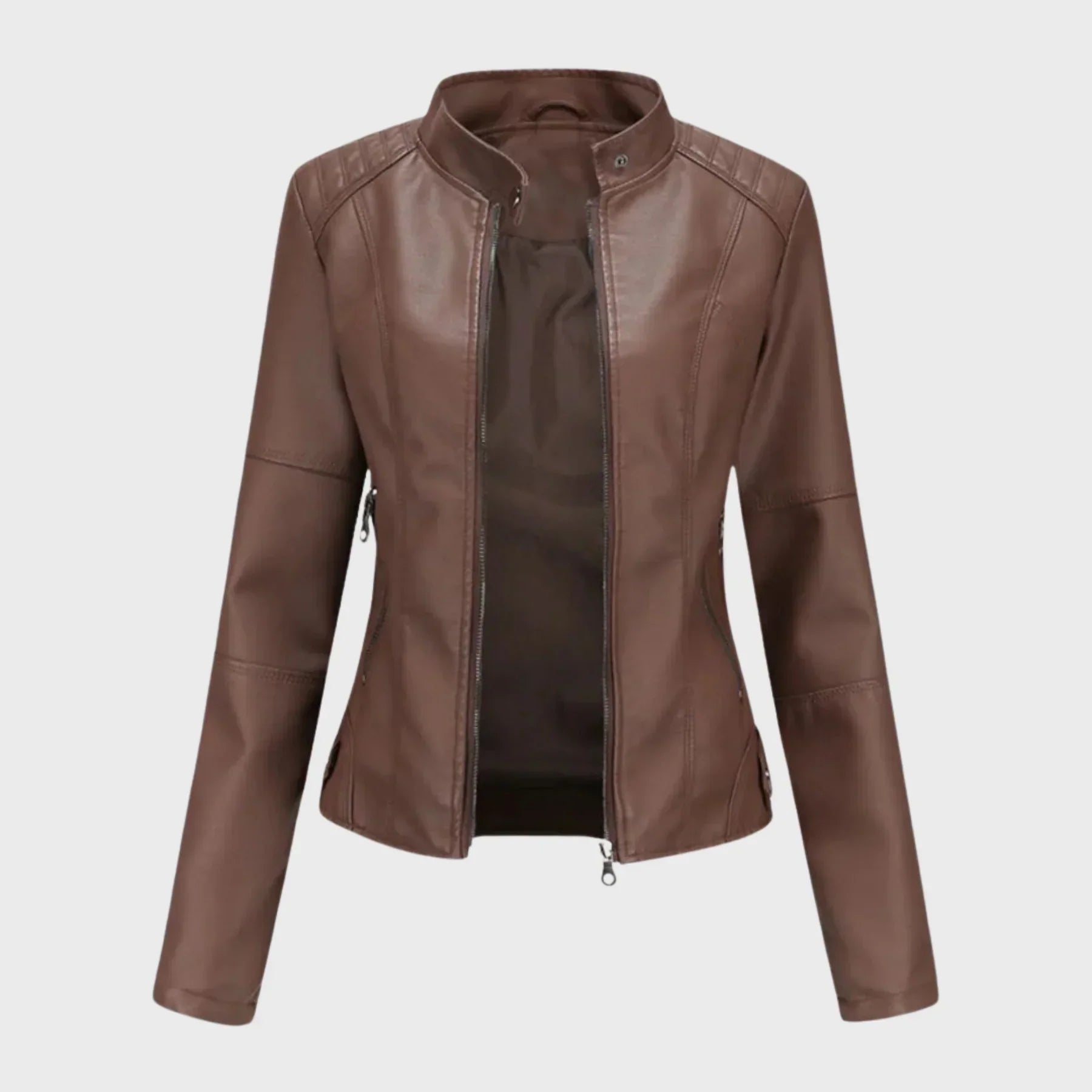 Tavessa Romina – Elegante Casaco de Couro Casual