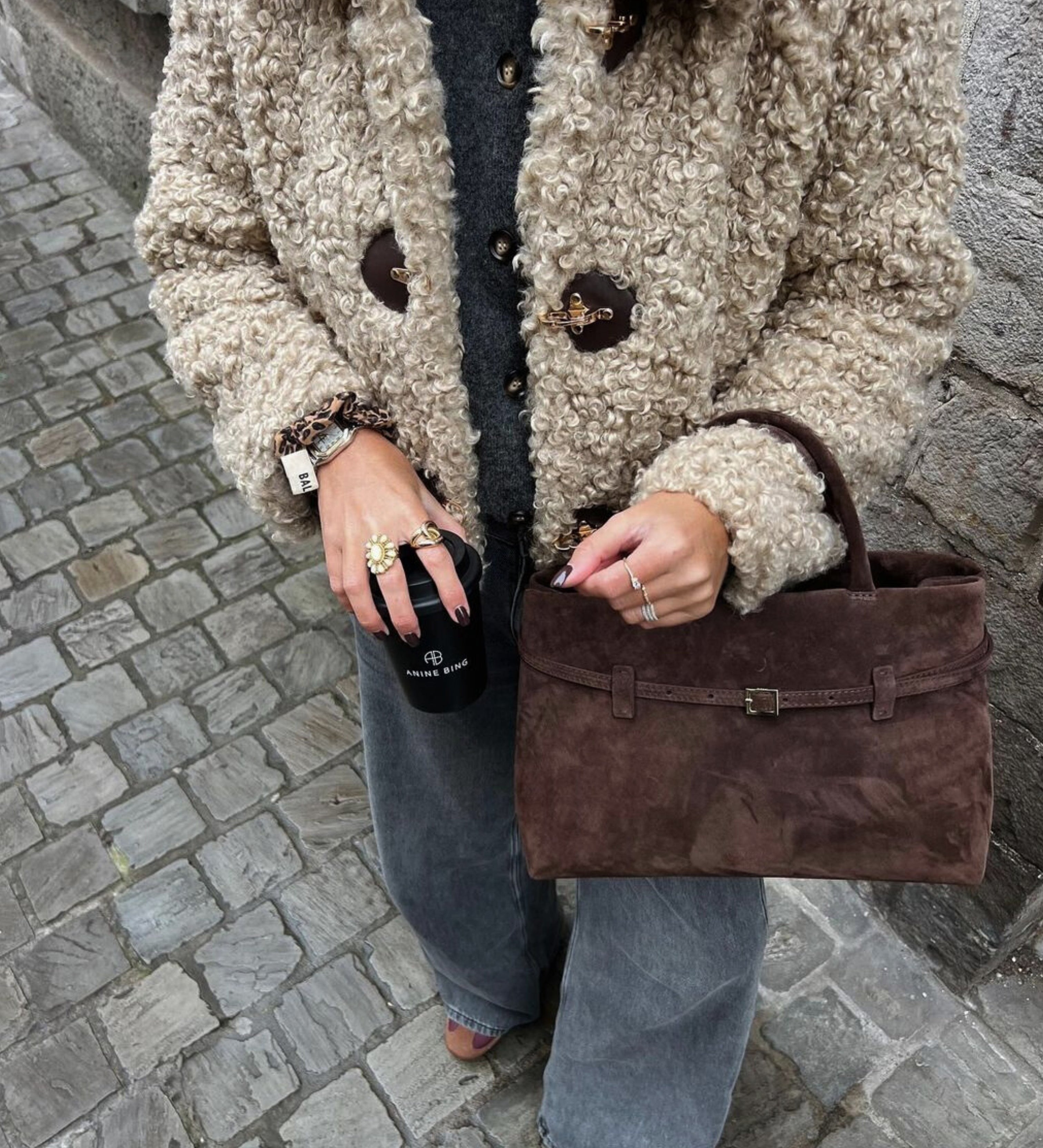 Rebecca | Borsa a Spalla in Pelle Scamosciata Luxe