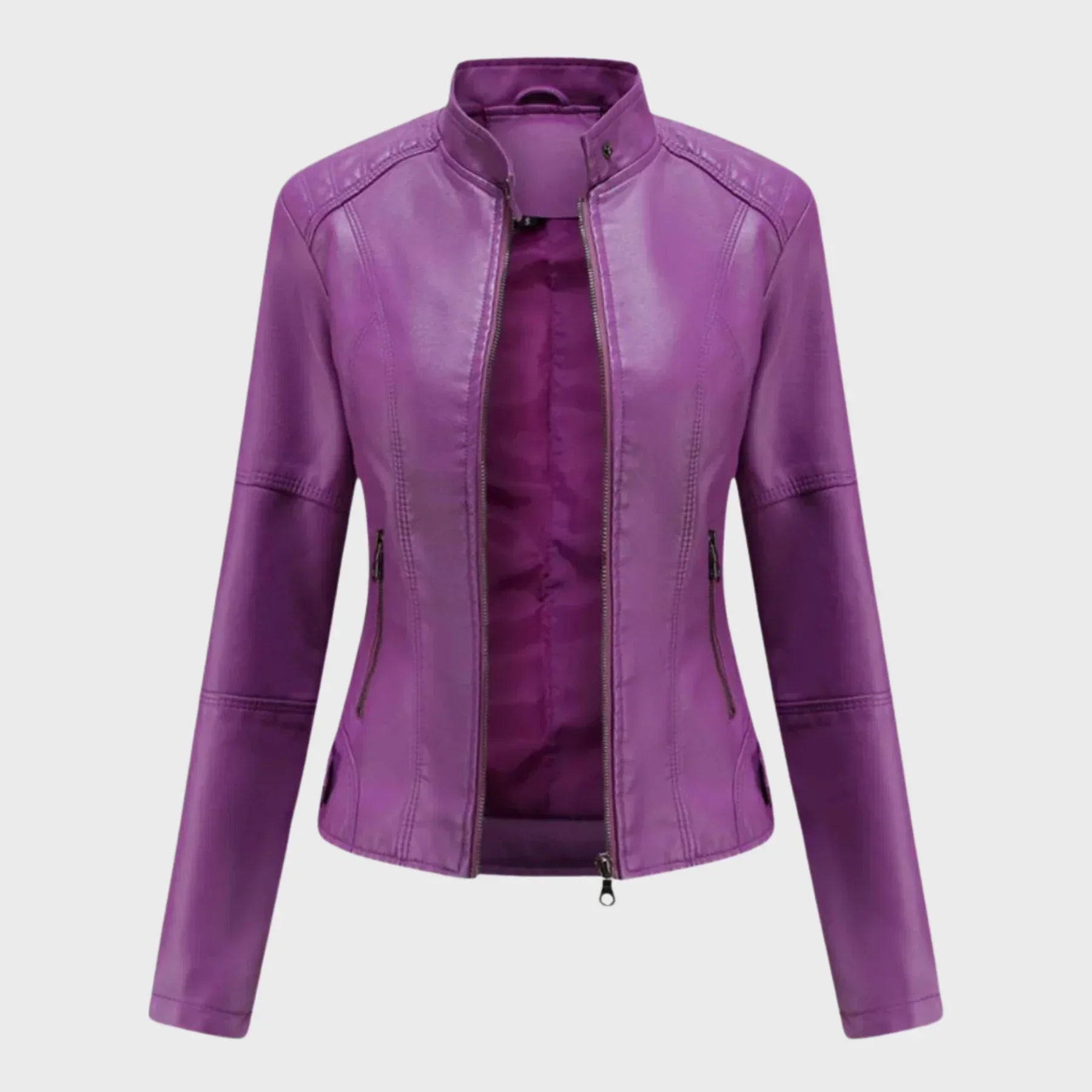 Tavessa Romina – Elegante Casaco de Couro Casual
