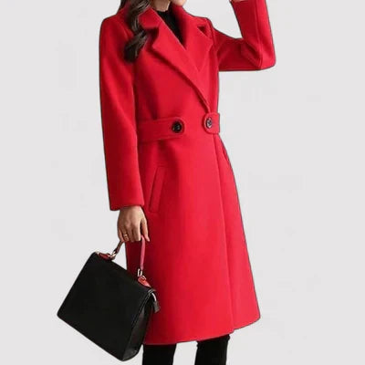 Tavessa Elena – Casaco Elegante de Lã com Cinto