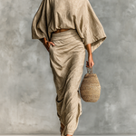 Tavessa Paula - Conjunto de falda de manga longa
