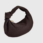 Celeste | Borsa Media Suede Intrecciata con Nodo