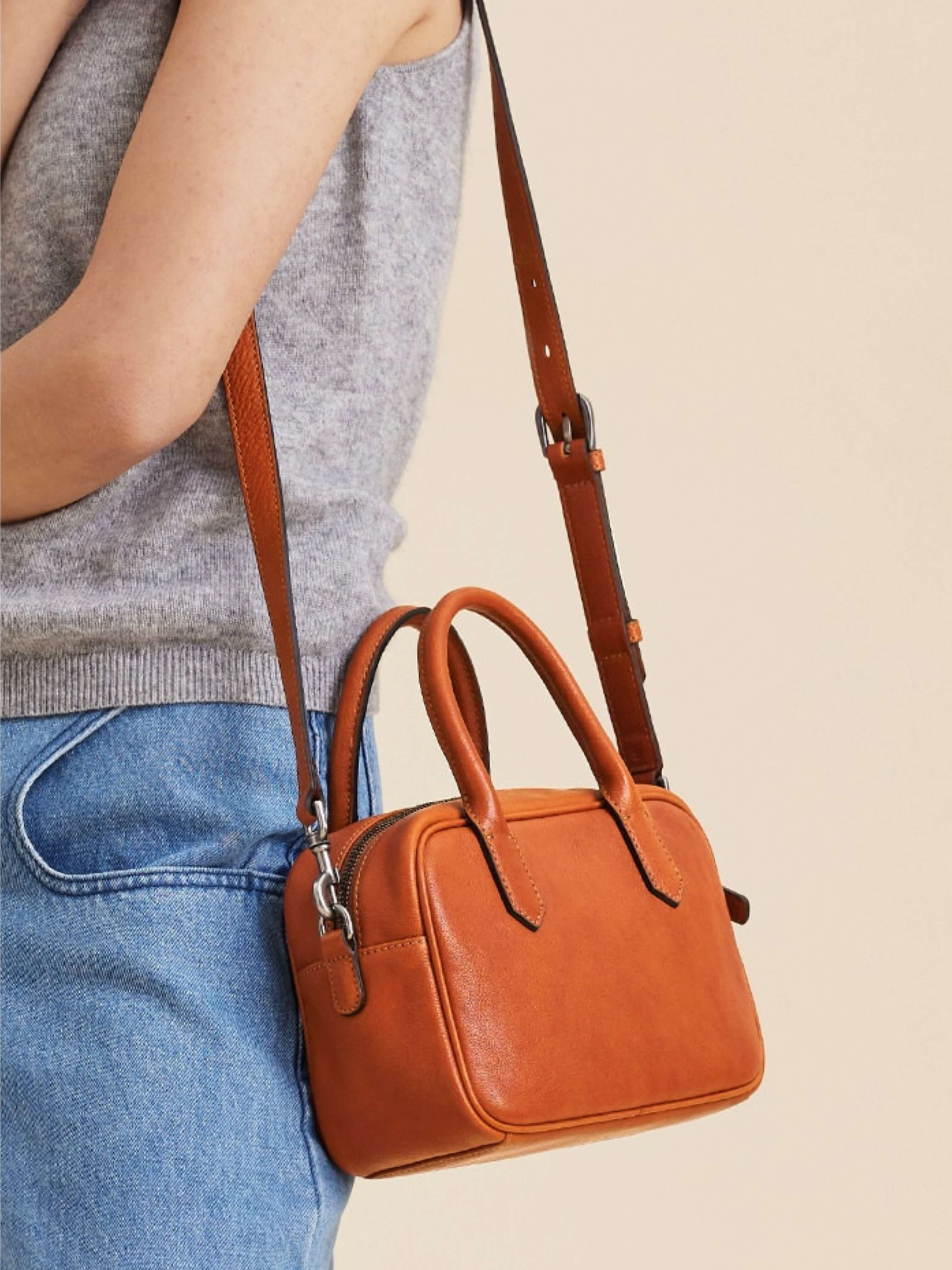 Eliza | Borsa Quadrata con Zip Lucida