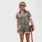 Nonette - Abito camicia con stampa leopardo