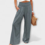 Thearya - Pantaloni Larghi in Lino Casual