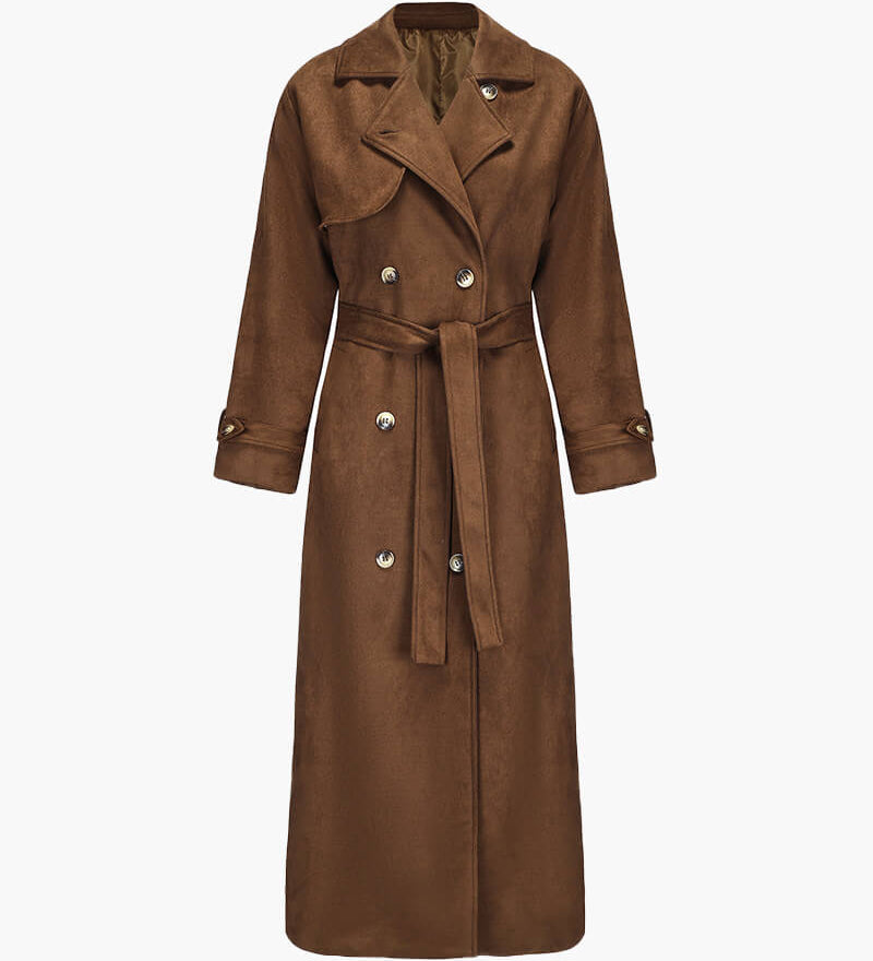 Molly trench coat in suede sintetico