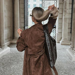 Molly trench coat in suede sintetico