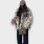 Leoline – Giacca in pelliccia sintetica con design animale