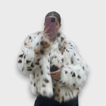 Leoline – Giacca in pelliccia sintetica con design animale