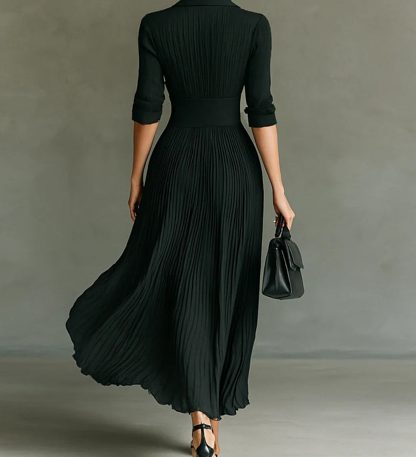 Tavessa Sofia — Vestido longo plissado