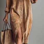 Tavessa Sofia — Vestido midi de pana