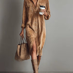 Estela | Vestido midi de pana