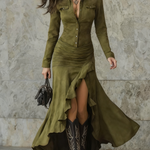 Ariadna | Vestido largo con volantes