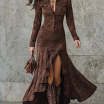 Ariadna | Vestido largo con volantes