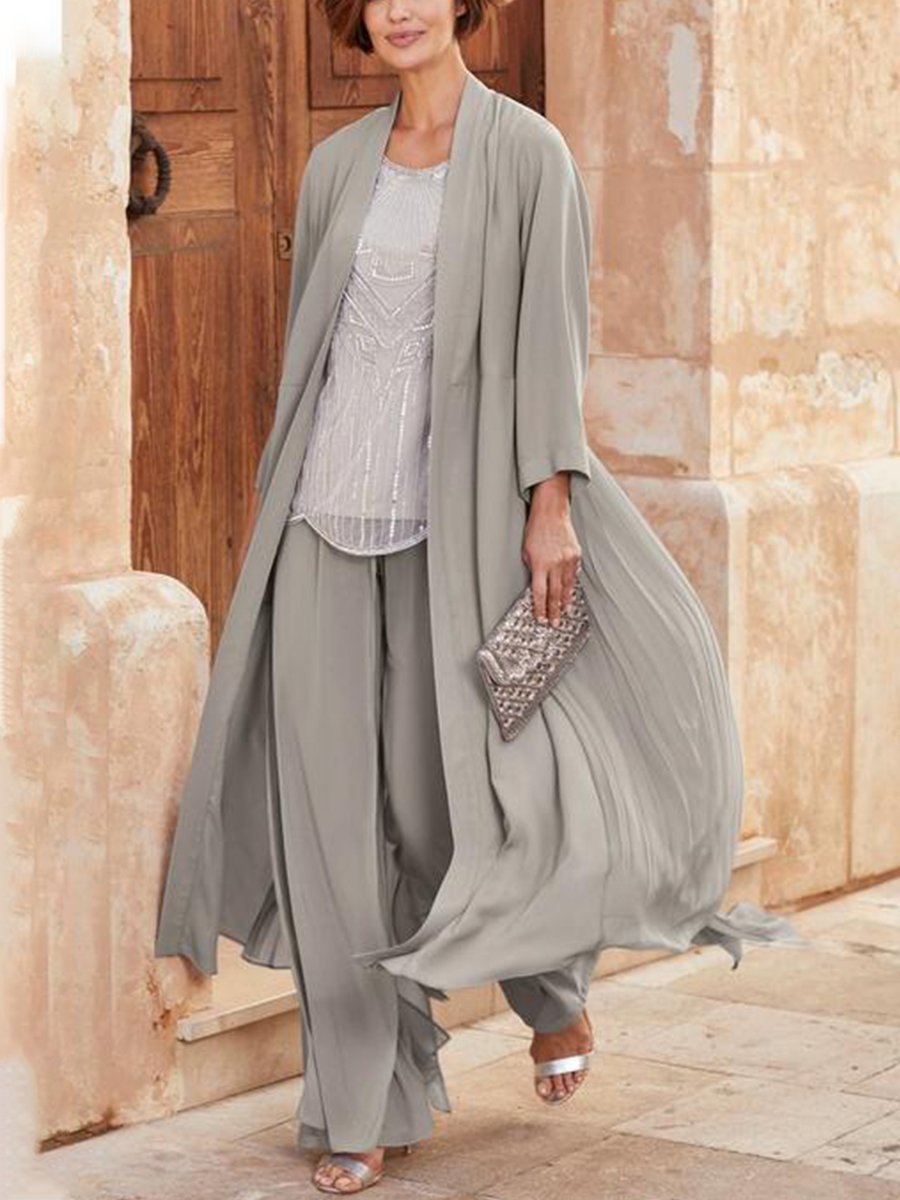 Fato de Duas Peças para Mulher em Chiffon Largo e Solto