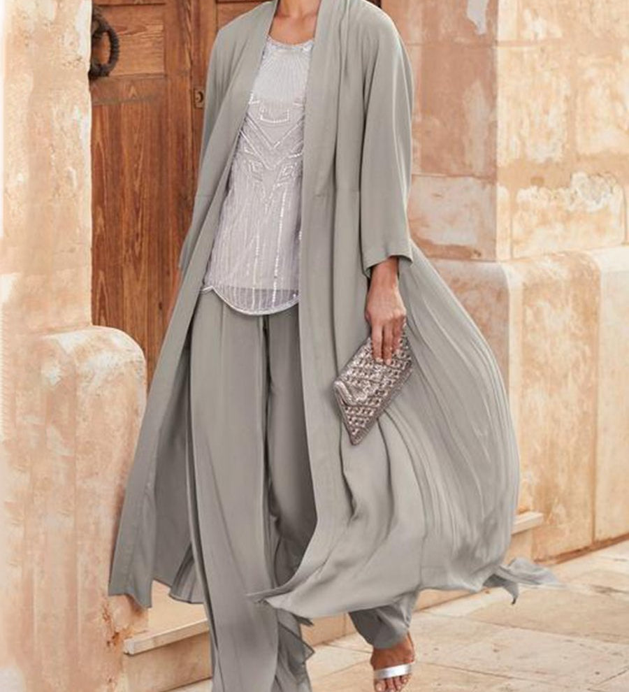 Fato de Duas Peças para Mulher em Chiffon Largo e Solto