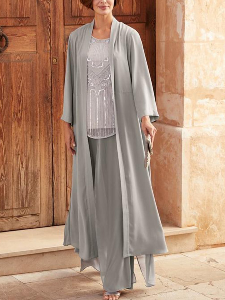 Fato de Duas Peças para Mulher em Chiffon Largo e Solto